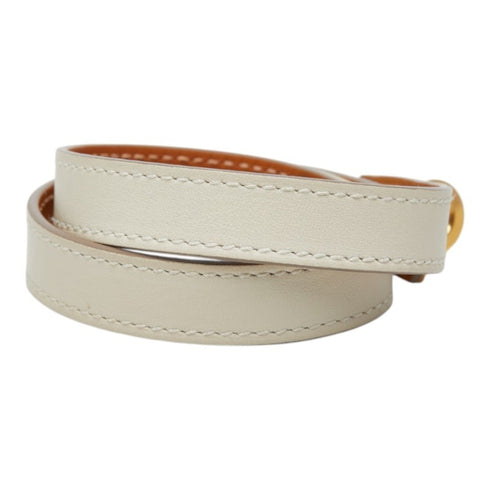 Kelly Double Tour Bracelet Ivory White Leather