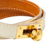 Kelly Double Tour Bracelet Ivory White Leather