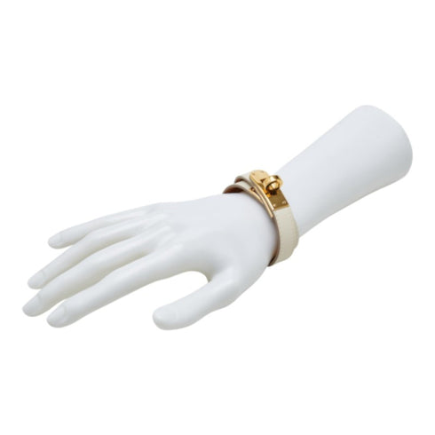 Kelly Double Tour Bracelet Ivory White Leather