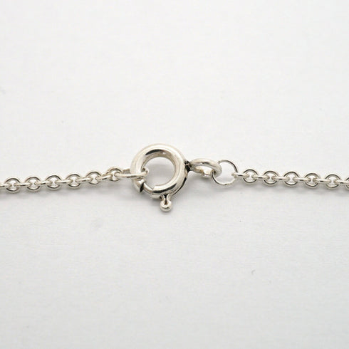 Heart Link Lariat Pendant Necklace Sterling Silver