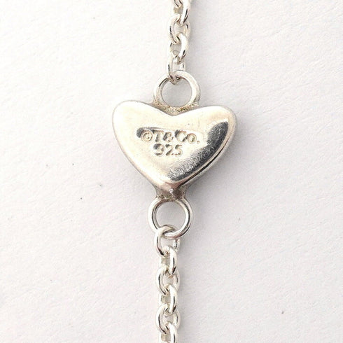 Heart Link Lariat Pendant Necklace Sterling Silver