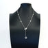 Heart Link Lariat Pendant Necklace Sterling Silver