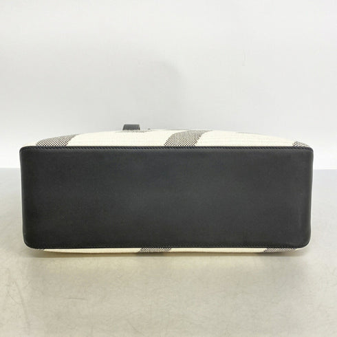 Cabas H en Biais Tote Canvas with Leather 40