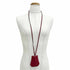 Pendant Necklace Leather Bordeaux Silver Hardware