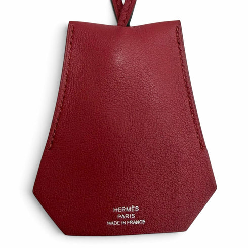 Pendant Necklace Leather Bordeaux Silver Hardware