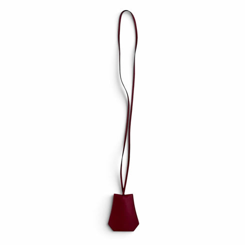 Pendant Necklace Leather Bordeaux Silver Hardware