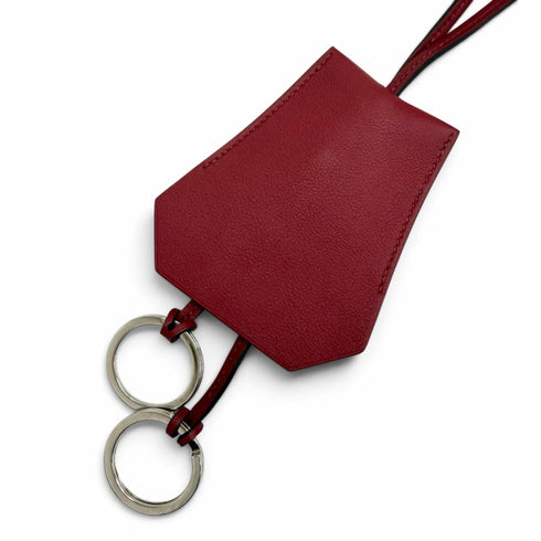 Pendant Necklace Leather Bordeaux Silver Hardware