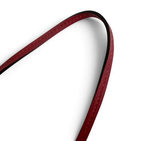 Pendant Necklace Leather Bordeaux Silver Hardware