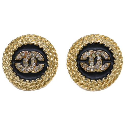 CC Logo Clip-On Earrings Metal Gold-Tone Metal