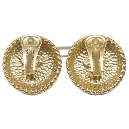 CC Logo Clip-On Earrings Metal Gold-Tone Metal