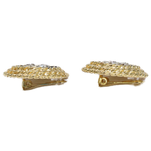 CC Logo Clip-On Earrings Metal Gold-Tone Metal