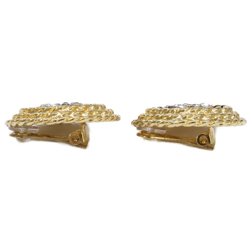 CC Logo Clip-On Earrings Metal Gold-Tone Metal