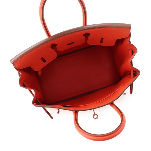 Birkin Handbag Red Togo with Palladium Hardware 25