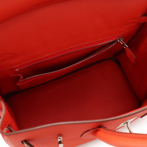 Birkin Handbag Red Togo with Palladium Hardware 25