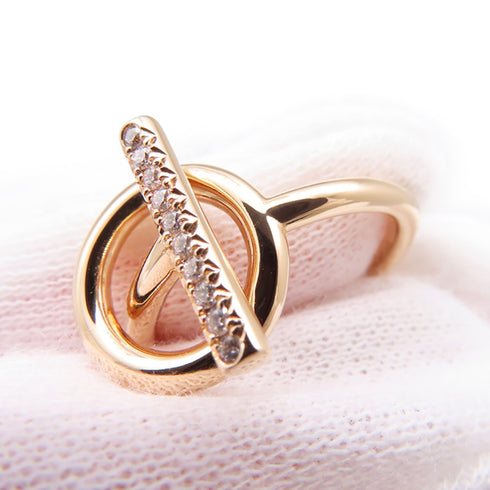 Echappee Mini Ring 18K Rose Gold with 10 Diamonds