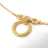 Vintage Pendant Necklace Gold Metal with Rhinestones