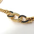 Pendant Necklace Enamel and Metal With Rhinestone Black and Gold