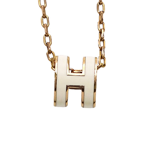 Pop H Pendant Necklace Gold-Tone Metal