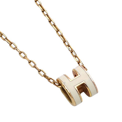 Pop H Pendant Necklace Gold-Tone Metal