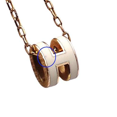 Pop H Pendant Necklace Gold-Tone Metal