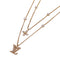 Pendant Necklace Rhinestone Gold