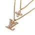 Pendant Necklace Rhinestone Gold