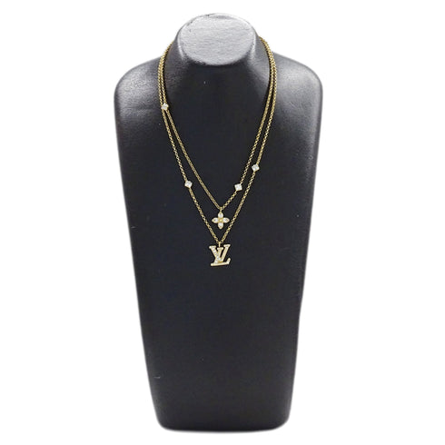Pendant Necklace Rhinestone Gold