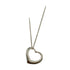 Open Heart Pendant Necklace Sterling Silver 25mm