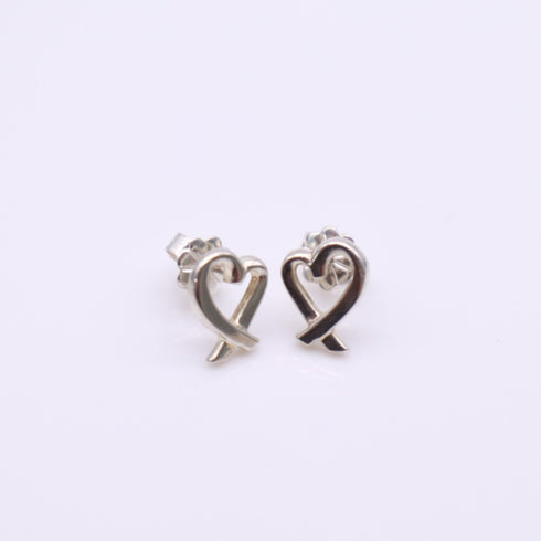 Loving Heart Stud Earrings Sterling Silver Sterling Silver