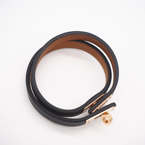 Kelly Bracelet Leather and Pink Gold
