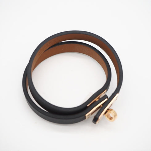 Kelly Bracelet Leather and Pink Gold