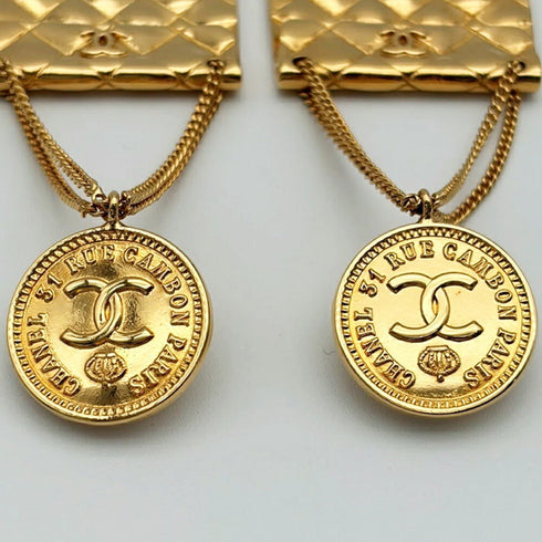 CC Logo Clip-On Earrings Metal Gold-Tone Metal
