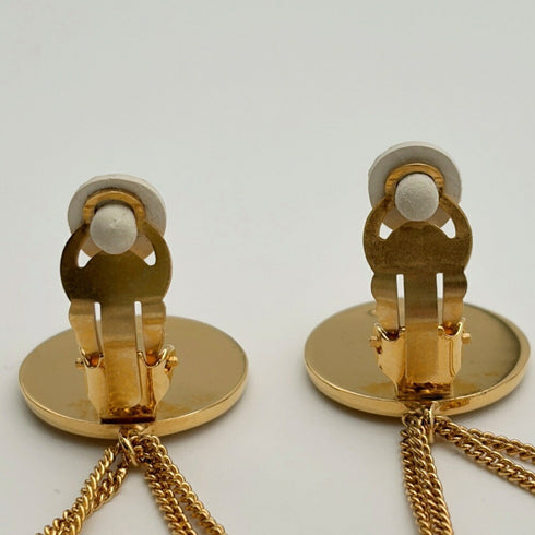 CC Logo Clip-On Earrings Metal Gold-Tone Metal