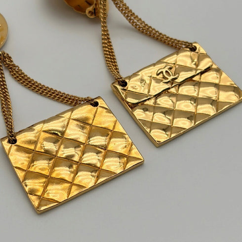 CC Logo Clip-On Earrings Metal Gold-Tone Metal