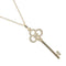 Crown Key Pendant Necklace 18K Yellow Gold