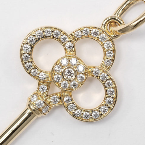 Crown Key Pendant Necklace 18K Yellow Gold