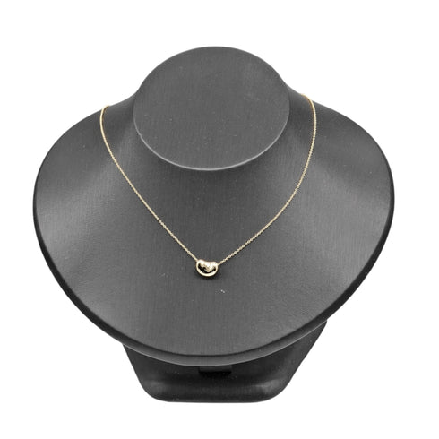 Bean Pendant Necklace 18K Yellow Gold 7.4mm