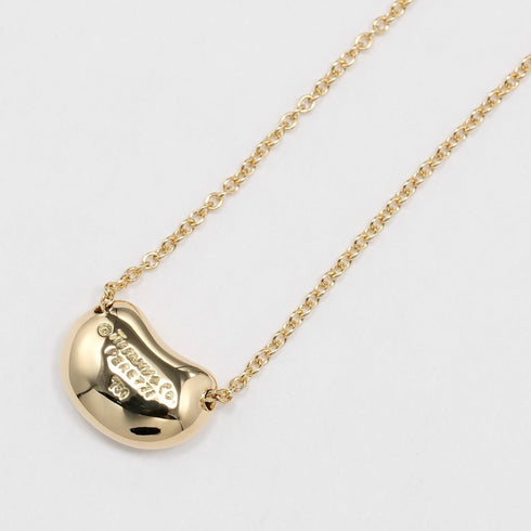Bean Pendant Necklace 18K Yellow Gold 7.4mm