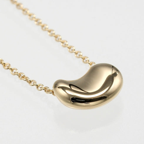 Bean Pendant Necklace 18K Yellow Gold 7.4mm