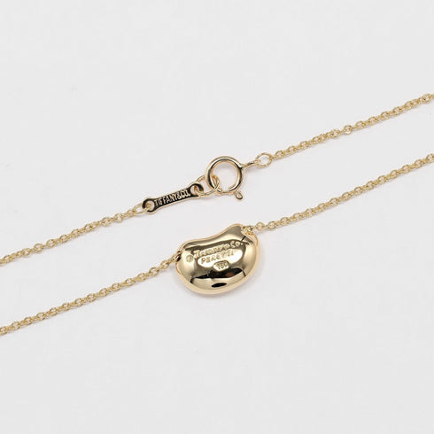 Bean Pendant Necklace 18K Yellow Gold 7.4mm