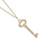 Oval Key Pendant Necklace 18K Yellow Gold With Diamonds