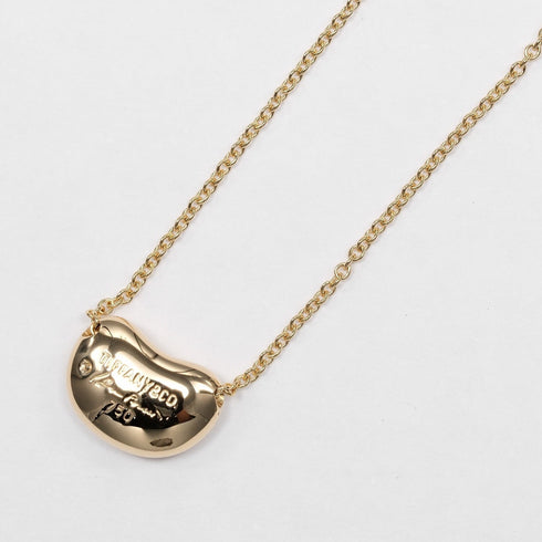 Bean Pendant Necklace 18K Yellow Gold 7.74mm