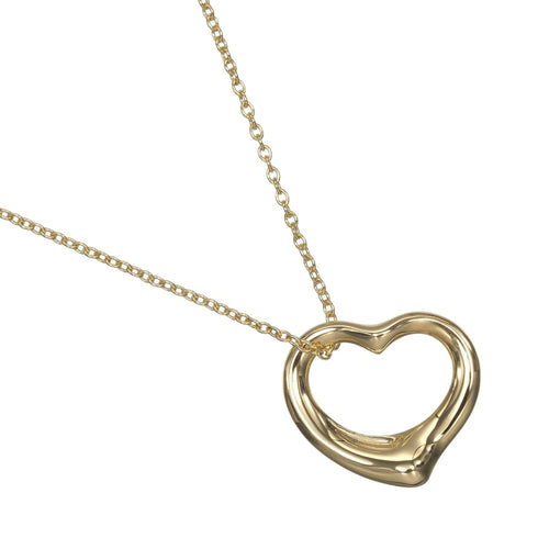 Open Heart Pendant Necklace 18K Yellow Gold 13.5mm