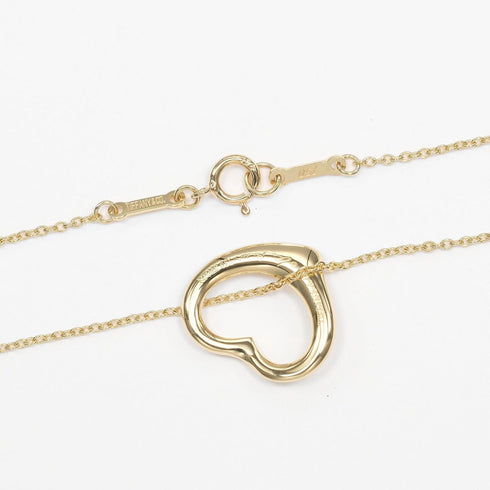 Open Heart Pendant Necklace 18K Yellow Gold 13.5mm
