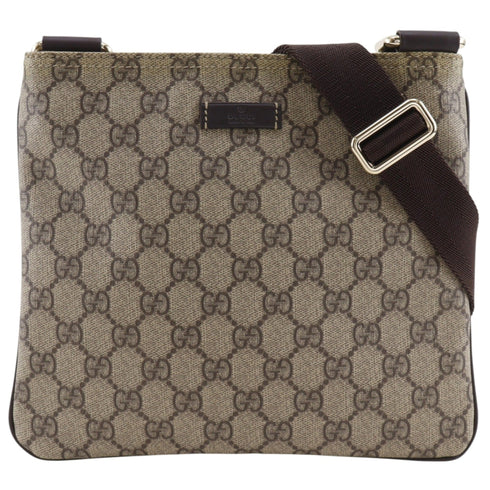 Zip Top Messenger Bag GG Coated Canvas Small