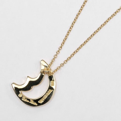 Crescent Moon Pendant Necklace Yellow Gold