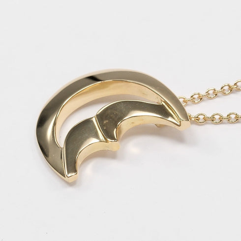 Crescent Moon Pendant Necklace Yellow Gold