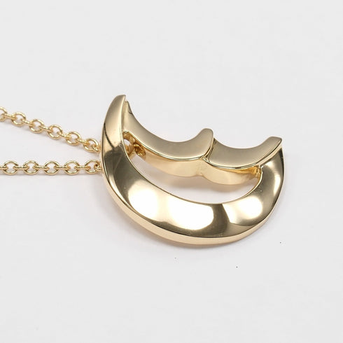 Crescent Moon Pendant Necklace Yellow Gold