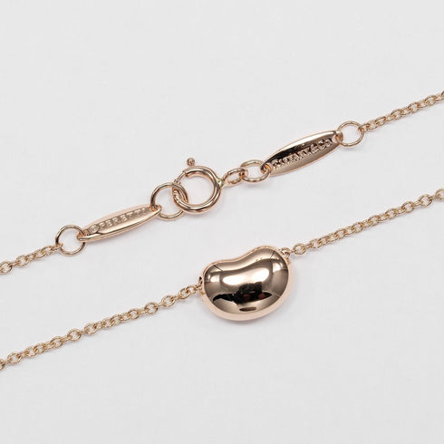 Bean Pendant Necklace 18K Rose Gold 6.33mm