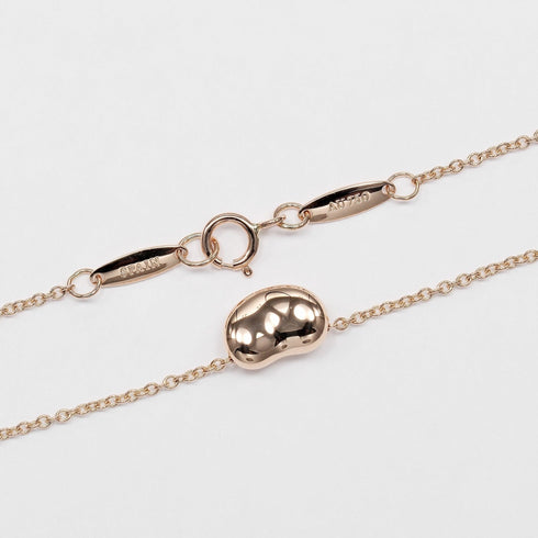 Bean Pendant Necklace 18K Rose Gold 6.33mm